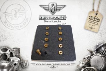 Preview: Zündapp 10-teiliges Hauptdüsen-Set für BING Vergaser Typ 15 / 17 – 4 mm – Größen 75–98 – CS 25 / 50, GTS 50